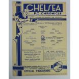 Chelsea v Tottenham F/L Regional Competition 21st September 1940, single sheet programme