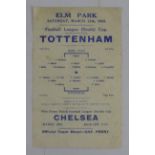 Reading v Tottenham F/L South Cup 13th March 1943, single sheet programme