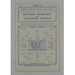 Sheffield Wednesday v Tottenham FA Cup 3rd Round Re-play 13th January 1932 programme