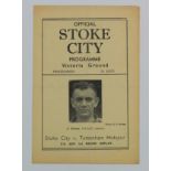 Stoke City v Tottenham FA Cup 3rd Round Re-play 15th January 1947 programme