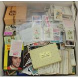 Football - box containing large quantity of cards, both cigarette & trade issues, includes some