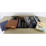 Box with several ring binders / stockbooks of UM and mint British Commonwealth, plus bags of used