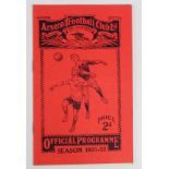 Arsenal Res v Tottenham Res London Combination Div 1, 23rd April 1932 programme