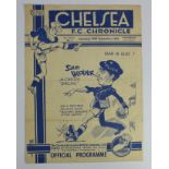 Chelsea v Tottenham Friendly 30th September 1939 programme