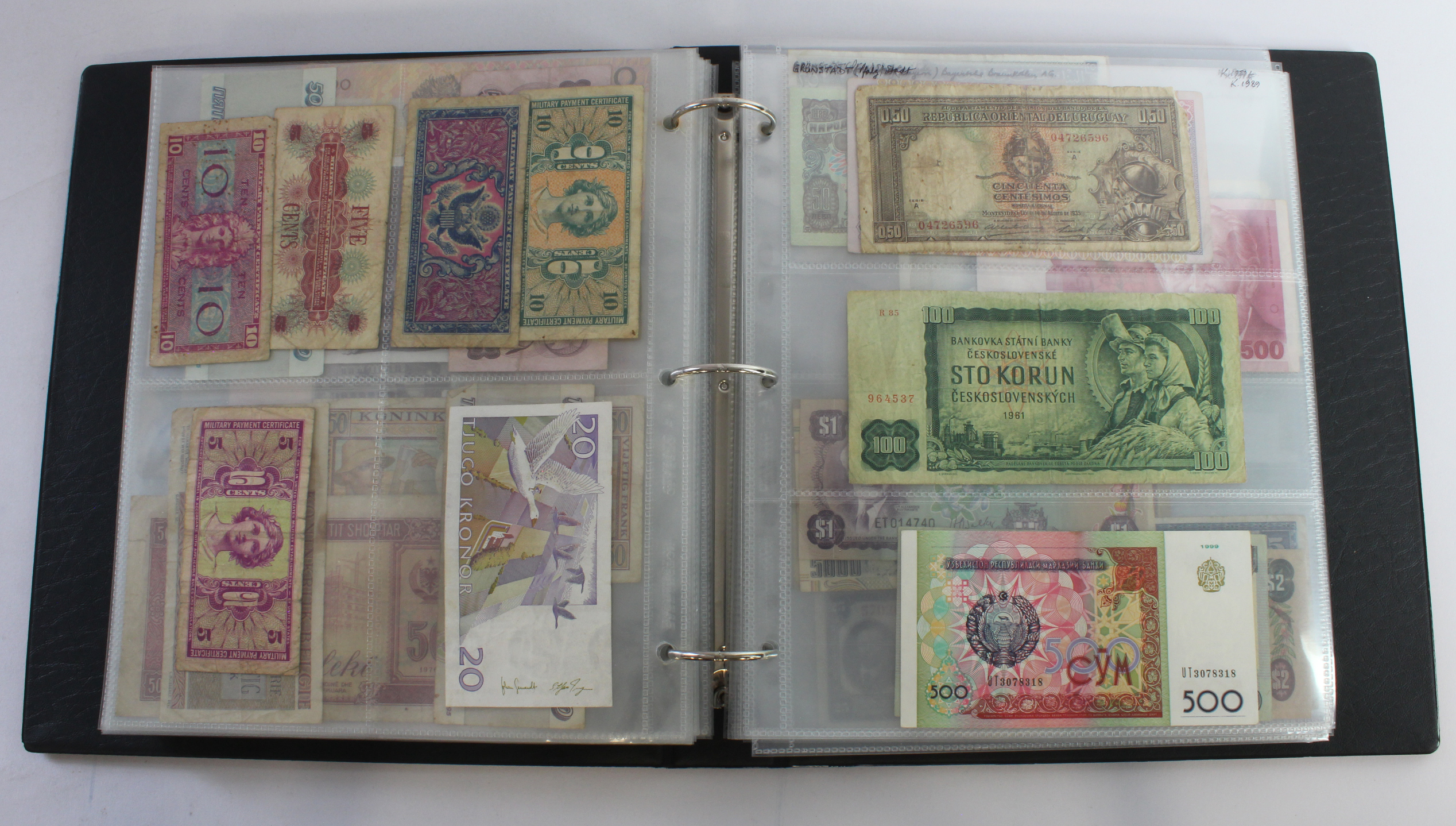 World (164), an album of mixed world notes to include USA fractional 50 Cents 1863, Hong Kong - Image 29 of 47