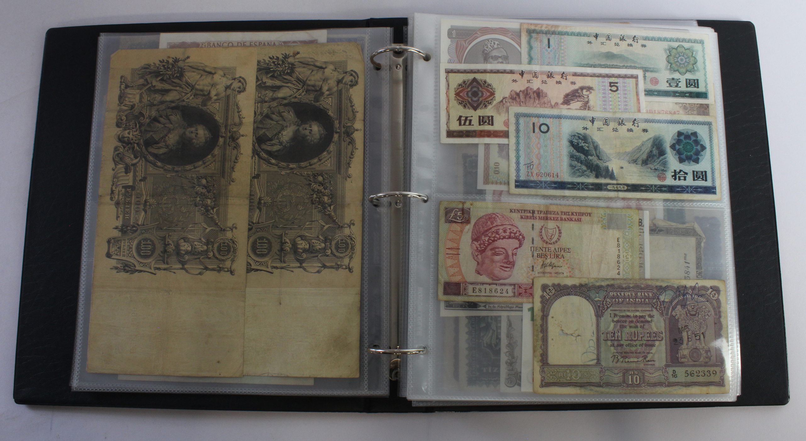 World (164), an album of mixed world notes to include USA fractional 50 Cents 1863, Hong Kong - Image 6 of 47