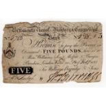 Portsmouth Naval, Military & Commercial Bank 5 Pounds dated 14th February 1812, serial No. 2785