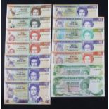 Belize (14), an Uncirculated group of Queen Elizabeth II notes, 1 Dollar dated 1980, 1 Dollar