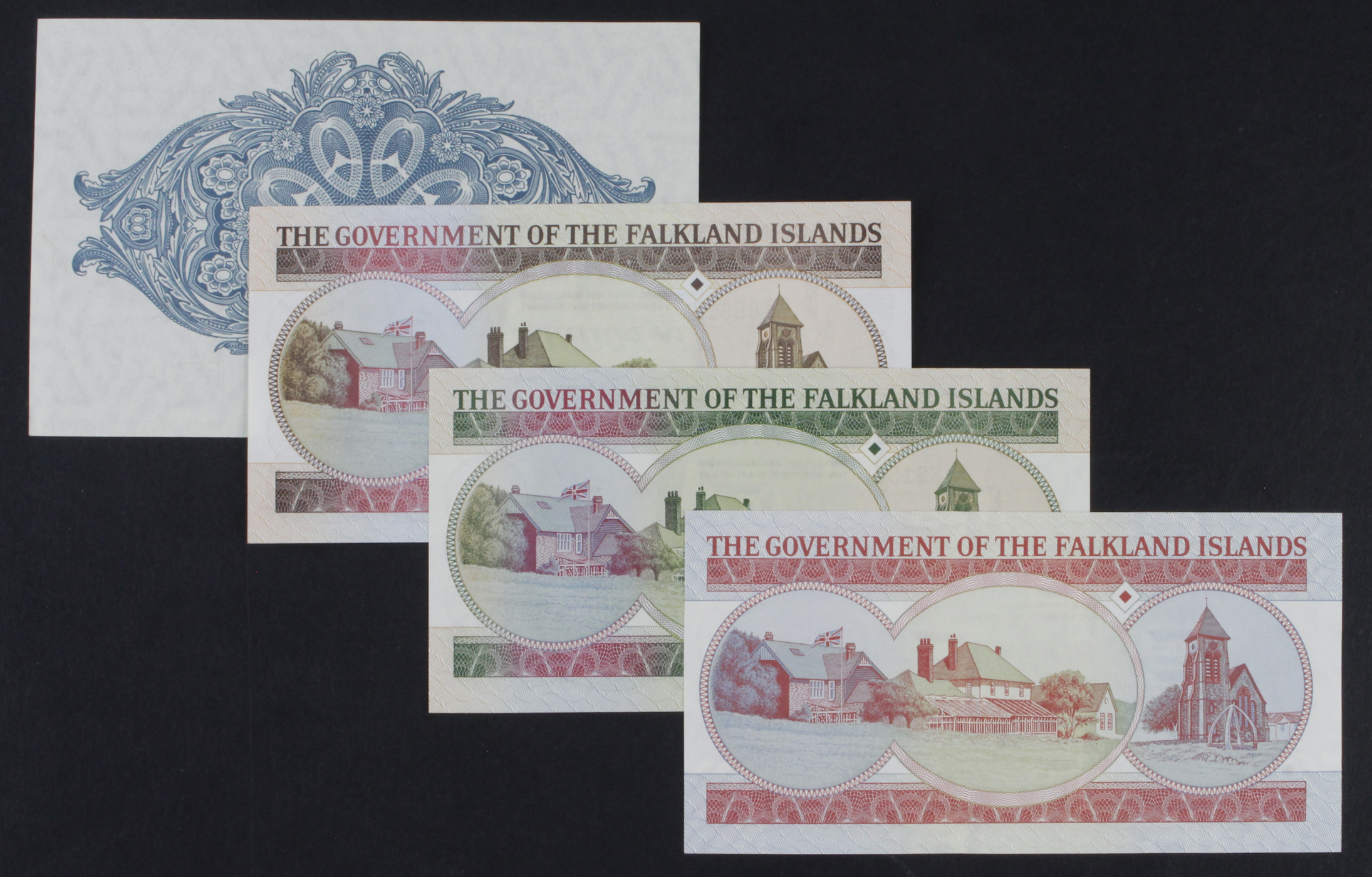Falkland Islands (4), 1 Pound dated 1st January 1982, serial F73911 (TBB B213d, Pick8d), 20 Pounds - Image 2 of 2