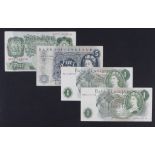 Bank of England (4), a group of REPLACEMENT notes, O'Brien 1 Pound prefix S07T (Fine+), Page 1 Pound