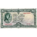 Ireland Republic Currency Commission 1 Pound dated 16th July 1937, scarce early date Lady Lavery