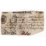 Stamford Bank 20 Pounds dated 1812, serial No. 053 for A.W. Bellair & Son (Outing2030d) pinholes,