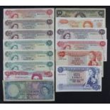 British Commonwealth (14), a group of Queen Elizabeth II portrait notes, Mauritius 5 Rupees 1967