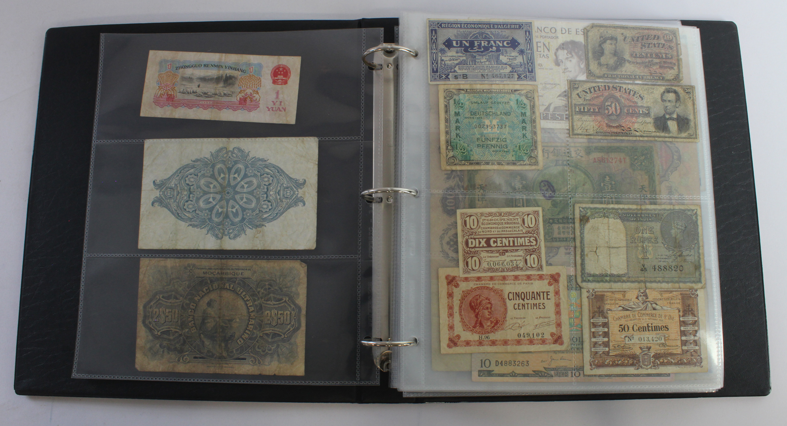 World (164), an album of mixed world notes to include USA fractional 50 Cents 1863, Hong Kong - Image 3 of 47