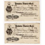 Yorkshire District Bank 20 Pounds sight notes (2), a consecutively numbered pair of unissued 7 Day