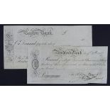 Provincial (2), Boston Bank PROOF cheque dated 1864 in pencil at bottom right, for Claypons,