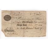 Milton Bank 1 Guinea dated 1st June 1804, No. 425 for Smith, Packman, Smith & Co. (Outing1434)