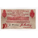 Bradbury hand drawn 10 Shillings FORGERY, small tear at top edge, interesting and unusual, Fine