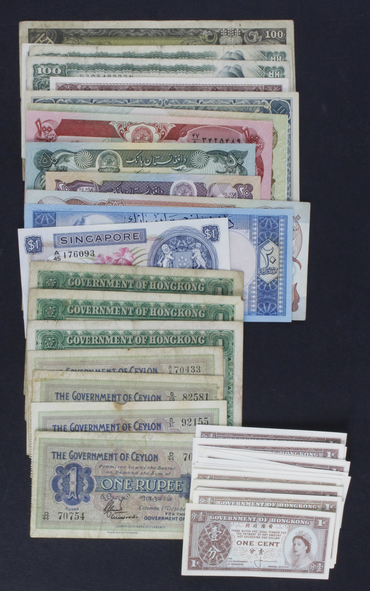 World, Asia (50), including Ceylon 1 Rupee (4) dated 1924, 1927, 1939, Hong Kong 1 Dollar (3)