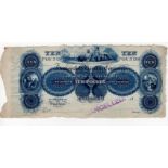 Huddersfield Banking Company 10 Pounds PROOF circa 182x - 188x, printed in blue ink, stamped '