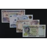 Northern Ireland (4), Bank of Ireland 20 Pounds dated 2008 serial BK863218, First Trust Bank 20