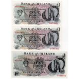 Northern Ireland, Bank of Ireland (3), 1 Pound issued 1967, signed W.E. Guthrie, serial C423321 (PMI