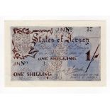 Jersey 1 Shilling issued 1941 - 1942, German Occupation issue during WW2, VERY LOW serial number