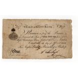 Weald of Kent Bank Cranbrook 5 Pounds dated 1813, serial No. 207 for Argles Bishop, Benchley &