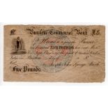 Burslem Commercial Bank 5 Pounds unissued remainder for Joseph, John & George Alcock (Outing368a)
