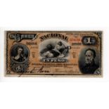 Argentina 1 Peso dated 1st January 1883, Banco Nacional, Series B serial 378626 (PickS676a) stain/
