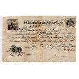 Salisbury & Shaftesbury Bank 10 Pounds dated 1808, serial No. 388A for Bowles, Ogden & Wyndham (