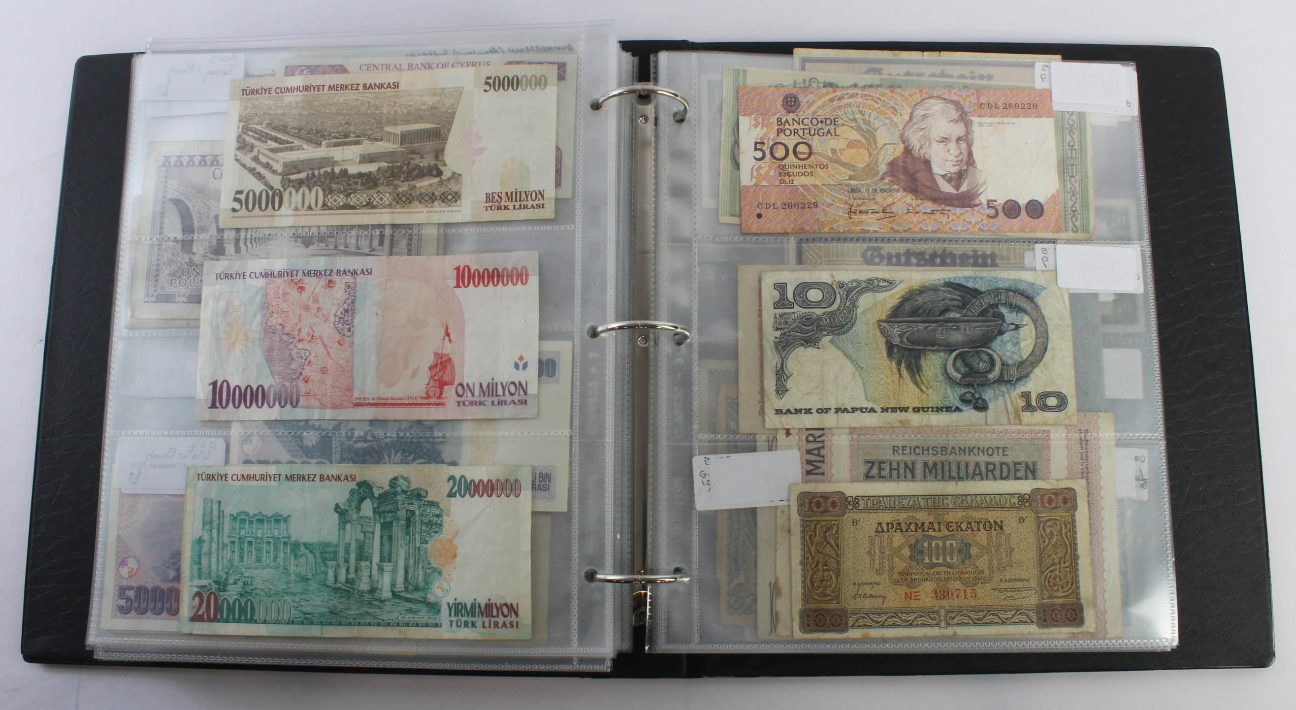 World (164), an album of mixed world notes to include USA fractional 50 Cents 1863, Hong Kong - Image 40 of 47