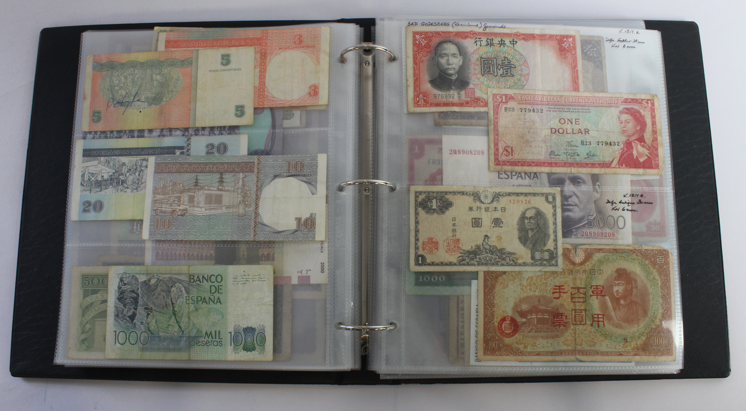 World (164), an album of mixed world notes to include USA fractional 50 Cents 1863, Hong Kong - Image 18 of 47