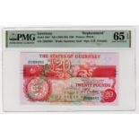 Guernsey 20 Pounds issued 1991 - 1995, orange/red signature D.P. Trestain, REPLACEMENT note 'Z'