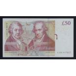 Cleland 50 Pounds (B413) issued 2015, rare FIRST RUN 'AJ36' prefix, serial AJ36 677507 (B413,