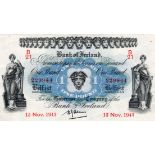 Northern Ireland, Bank of Ireland 1 Pound dated 15th November 1943, signed H.J. Adams, serial B/21