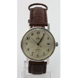 Gents stainless steel cased Omega Geneve automatic wristwatch, circa 1972/3. The silver dial with
