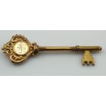 9ct Gold Presentation Key, hallmarked Birmingham 1931?, with presentation inscription. Length
