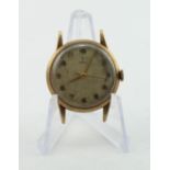 Gents 9ct cased Tudor manual wind wristwatch. Hallmarked London 1963. Case diameter approx. 34mm,