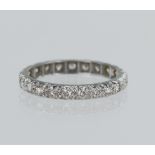 White gold (tests 18ct) diamond full eternity ring, TDW approx. 0.34ct, set with twenty-three