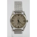 Gents stainless steel cased Rolex "Air King" Ref 5504 Circa 1958. The cream dial with silver baton