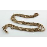 Ladies 9ct "Muff" chain, length approx. 153cm , weight 30.7g