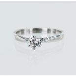 18ct white gold solitaire ring, round modified brilliant cut approx. 0.25ct, estimated colour