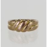 9ct rose gold antique keeper ring, hallmarked Birmingham 1889, finger size N/O, weight 4.6g.