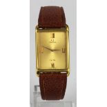 gold plated Omega De Ville 1365"Quartz" wristwatch circa 1980. Untested