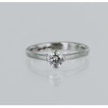 Platinum diamond solitaire ring, round brilliant cut approx. 0.34ct, estimated colour approx. G-H,