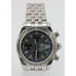 Gents Breitling chronographe automatic stainless steel wristwatch, reference no. A13356. The grey