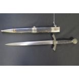 German Luftwaffe 1st pattern dagger well worn, pommel top damaged.