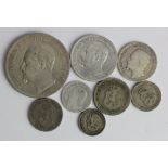 Bulgaria (8) silver and nickel 1888-1892, KM Nos. 8-15, F to EF