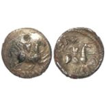 Celtic Britain: Atrebates plated fourrée silver unit of Verica (son of Commius) c.10-c.40 AD,